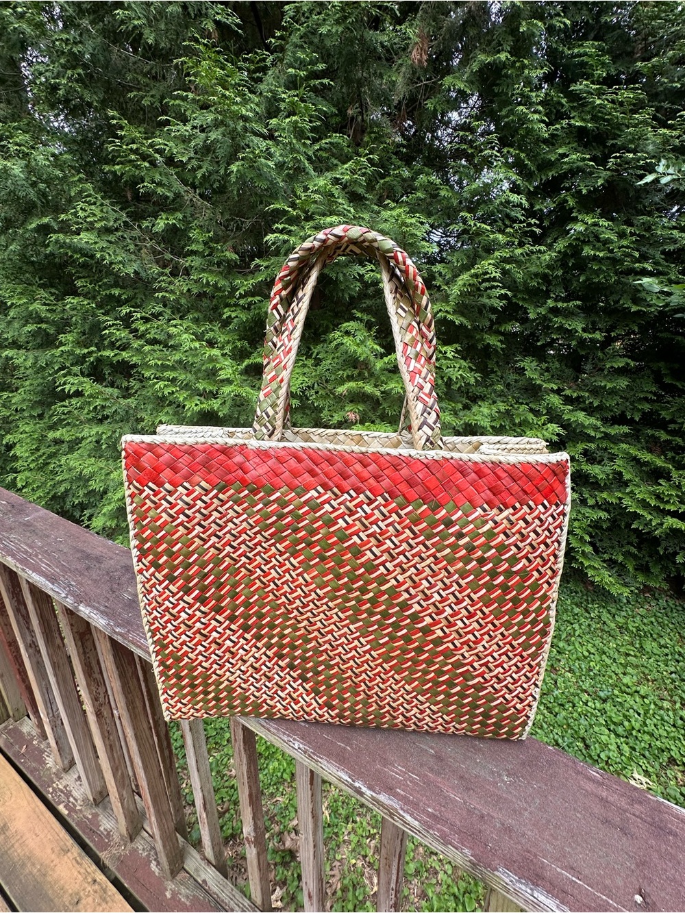 Hand woven Pandan Straw Tote Bag
